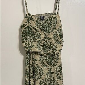 SHEIN Olive and Cream Floral Maxi dress